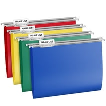 ViVin Heavy Duty Plastic Hanging File Folders with Metal Hook, 1/5-Cut Adjustable Tabs, File Cabinet Folders, Letter Size, Fit for Office, School and Home, 20 per Box (Assorted)