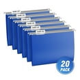 thumbnail image 1 of ViVin Heavy Duty Plastic Hanging File Folders with Metal Hook, 1/5-Cut Adjustable Tabs, File Cabinet Folders, Letter Size, 20PCS Blue, 1 of 6