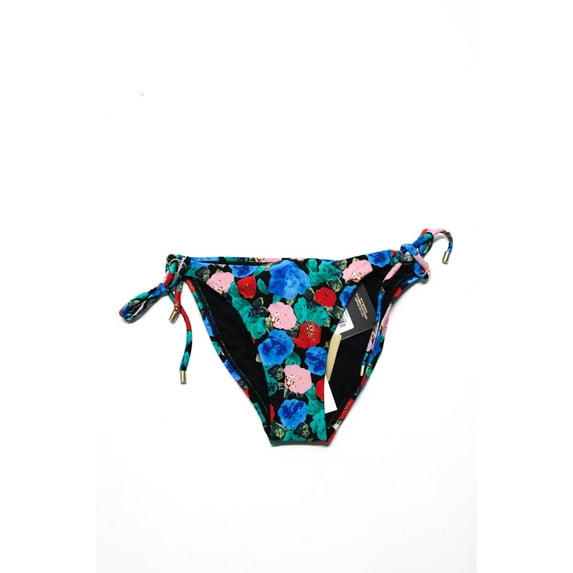 ViX Swimwear Womens Floral Print Tie Bikini Bottom Bella Black Size Extra Small