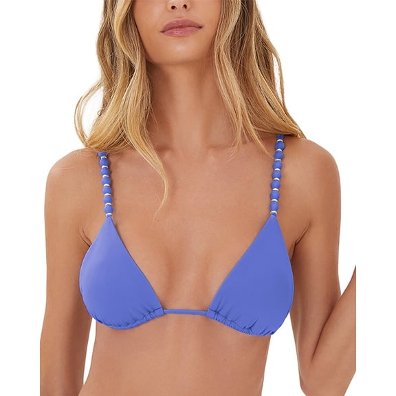 ViX womens  Beads Triangle Paral Top, XL, Blue