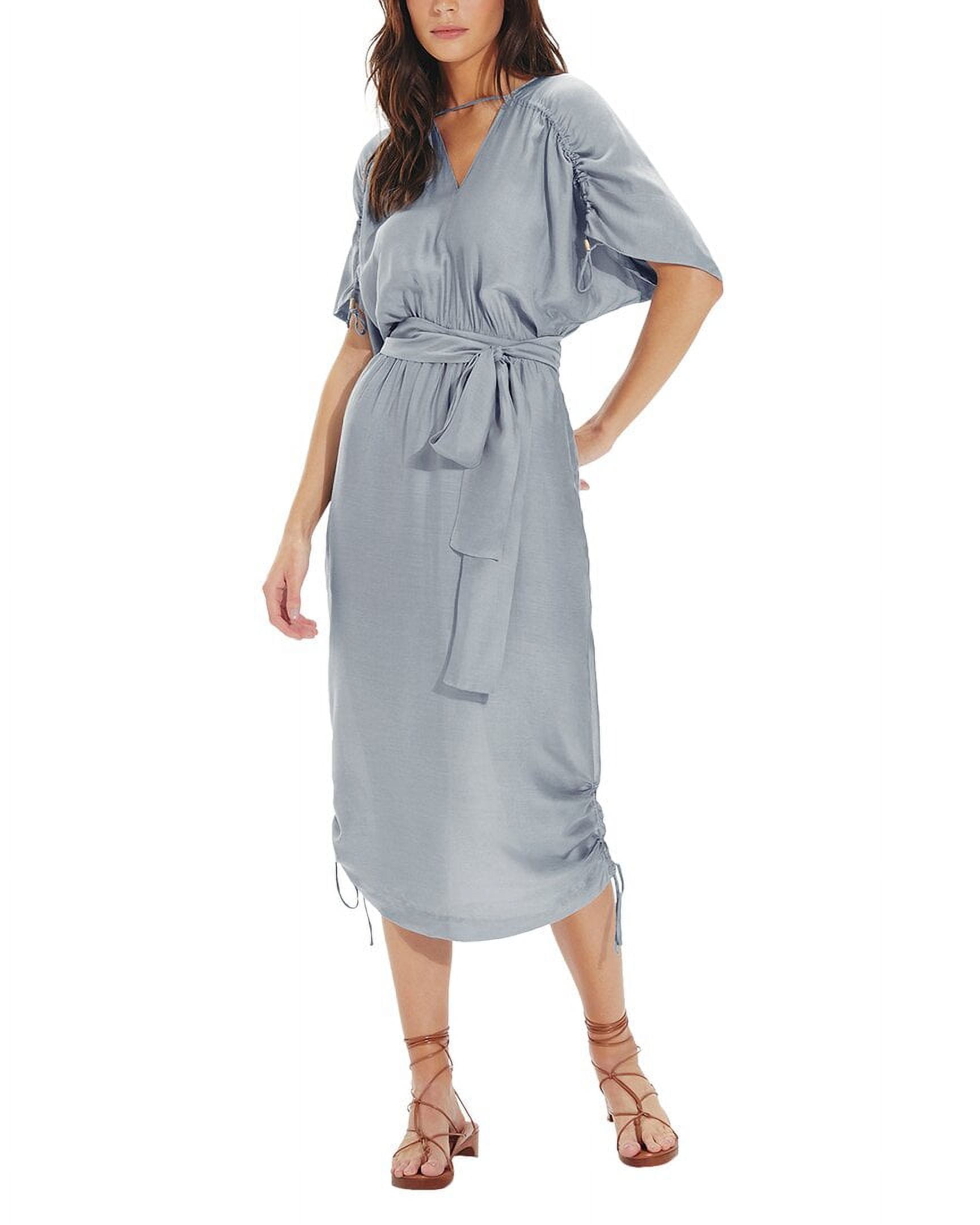 ladies midi dresses with long sleeves Pure Silk Midi Dresses Long Sleeve Button Down Silk Shirt Dress Green / S
