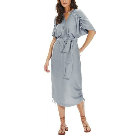 ViX womens Ciara Detail Midi Dress, 4, Blue