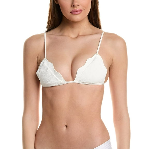 ViX womens  Firenze Lou Paral Triangle Bikini Top, XL, White