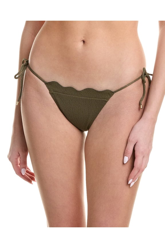 ViX womens Firenze Lou Tie Side Full Bikini Bottom, XL, Green