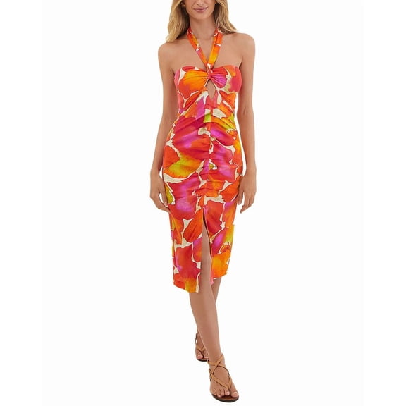 ViX womens  Gal Natori Linen-Blend Midi Dress, s