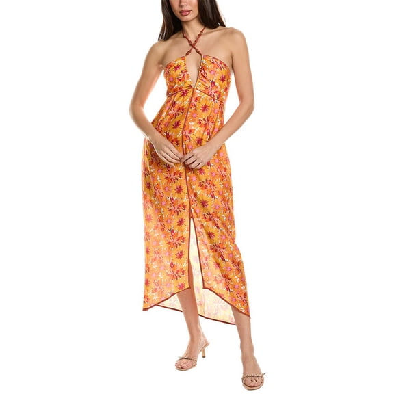 ViX womens  Lowana Mustard Melanie Detail Dress, 6/LARGE