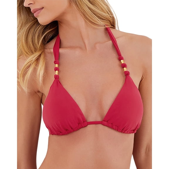 ViX womens  Paula Triangle Top, l, Red