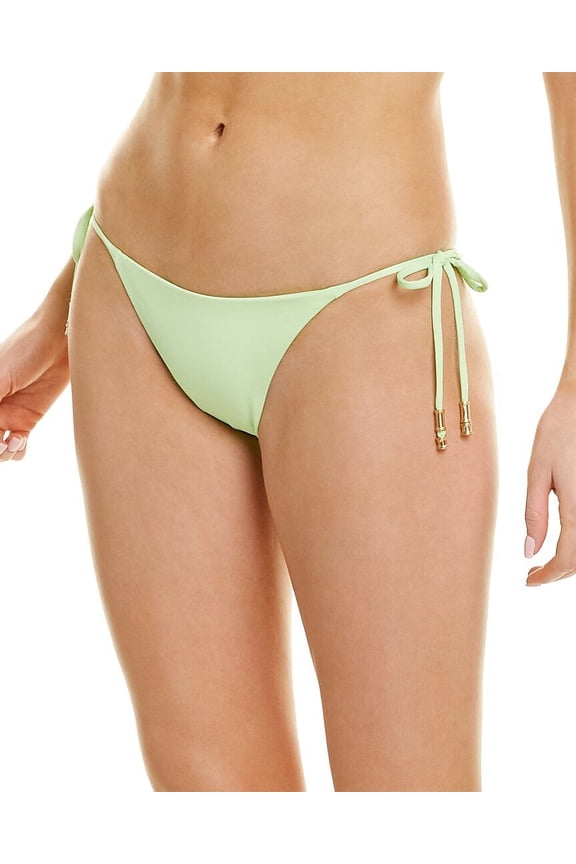 ViX womens Shaye Tie Side Bikini Bottom, L, Green