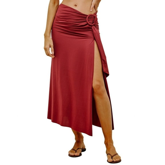 ViX womens  Solid Alana Midi Skirt, s