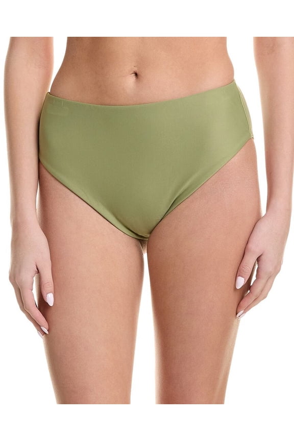 ViX womens Solid Bela Hot Pant Full Bikini Bottom, xs, Green