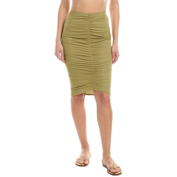 ViX womens Solid Frida Midi Skirt, m, Green