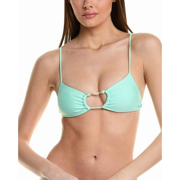 ViX womens  Solid Ivy Erin Bikini Top, l, Green