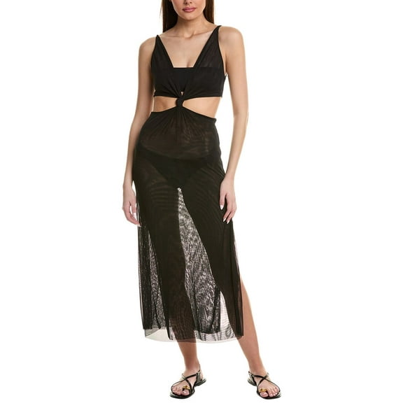 ViX womens Solid Thuly Long Cover-Up, l, Black