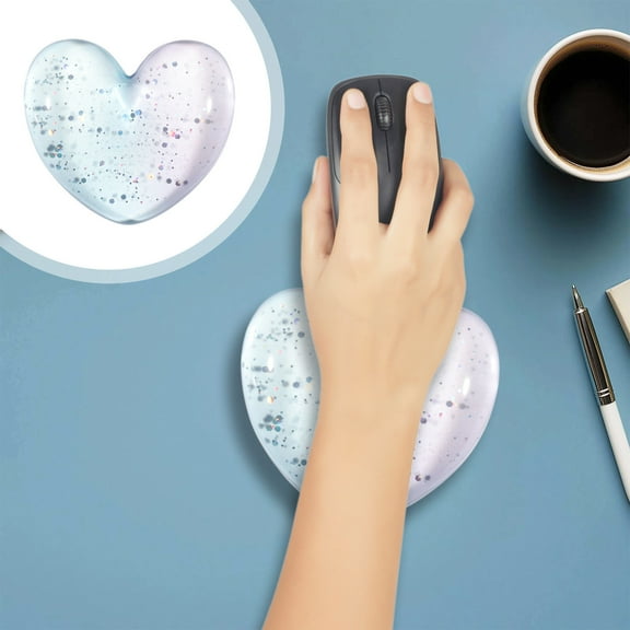 ViYW Gel Wrist Rest Heart Shape Transparent Ergonomic Computer Mouse Cute Wrist Rest For Home And Office Work Gaming Fatigue