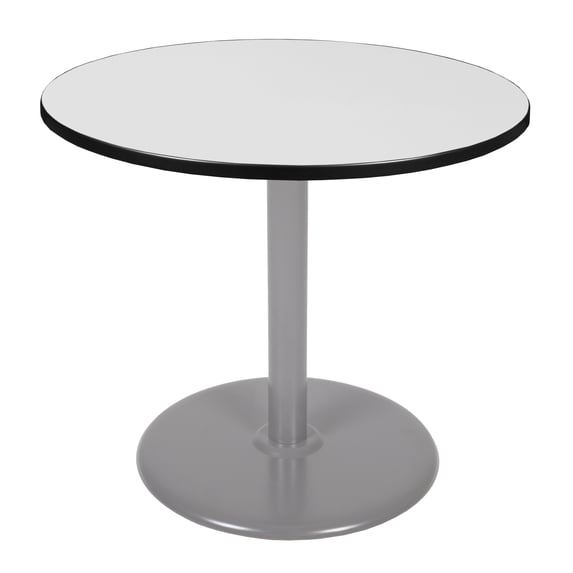 Via 42" Round Platter Base Table- White/Grey