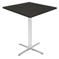 thumbnail image 1 of Via Cafe High 36" Square X-Base Table- Ash Grey/Chrome, 1 of 3