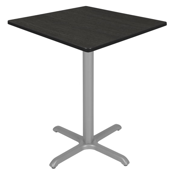 Via Cafe High 36" Square X-Base Table- Ash Grey/Grey