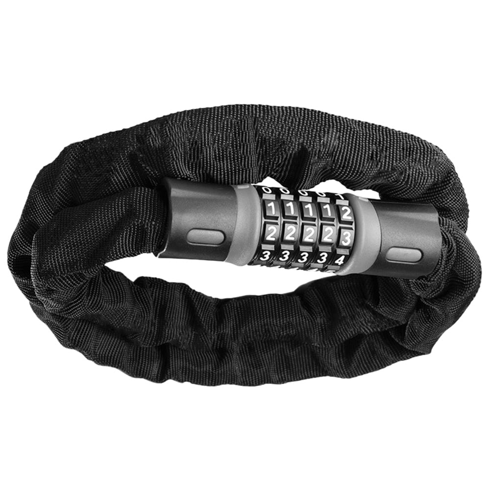 Via Heavy Duty Combination Lock Bike Cable Chain, Secure Lock in Grey for Outdoor and Urban Use