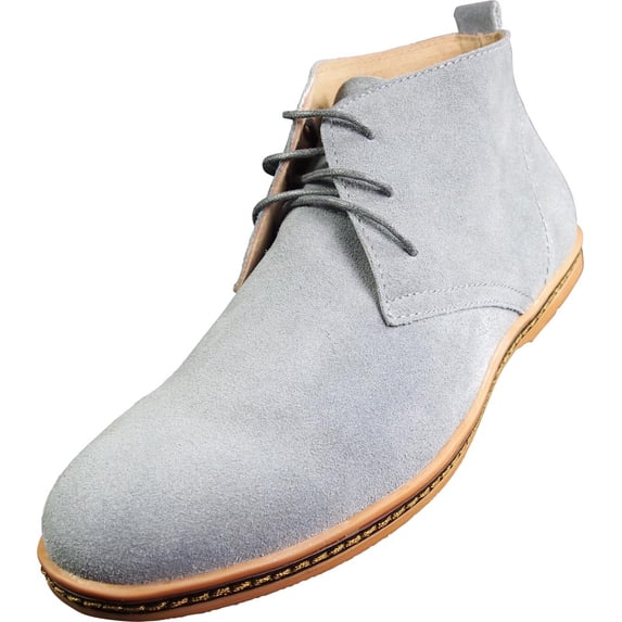 Via Farinella Mens Lace-Ups Dress Shoes Adult Male Chukka Boots Grey 9.5