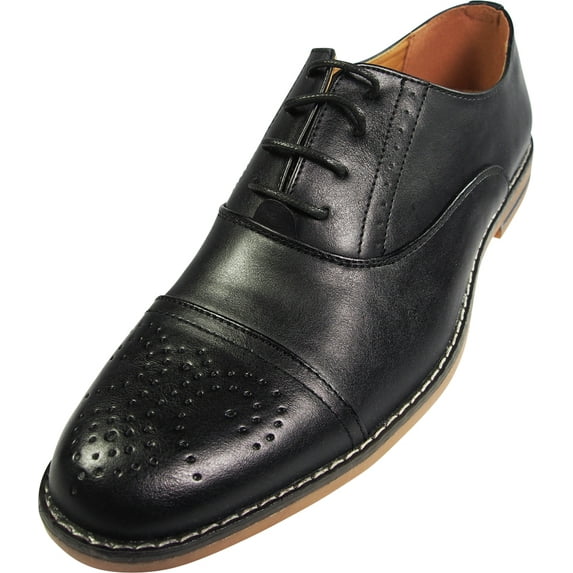 Via Farinella Mens Lace-Ups Oxford Adult Male Dress Shoes Black 9