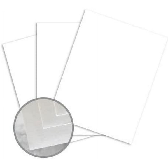 Via Laid Bright White Card Stock - 8 1/2 x 11 in 80 lb Cover Laid 30% Recycled 250 per Package
