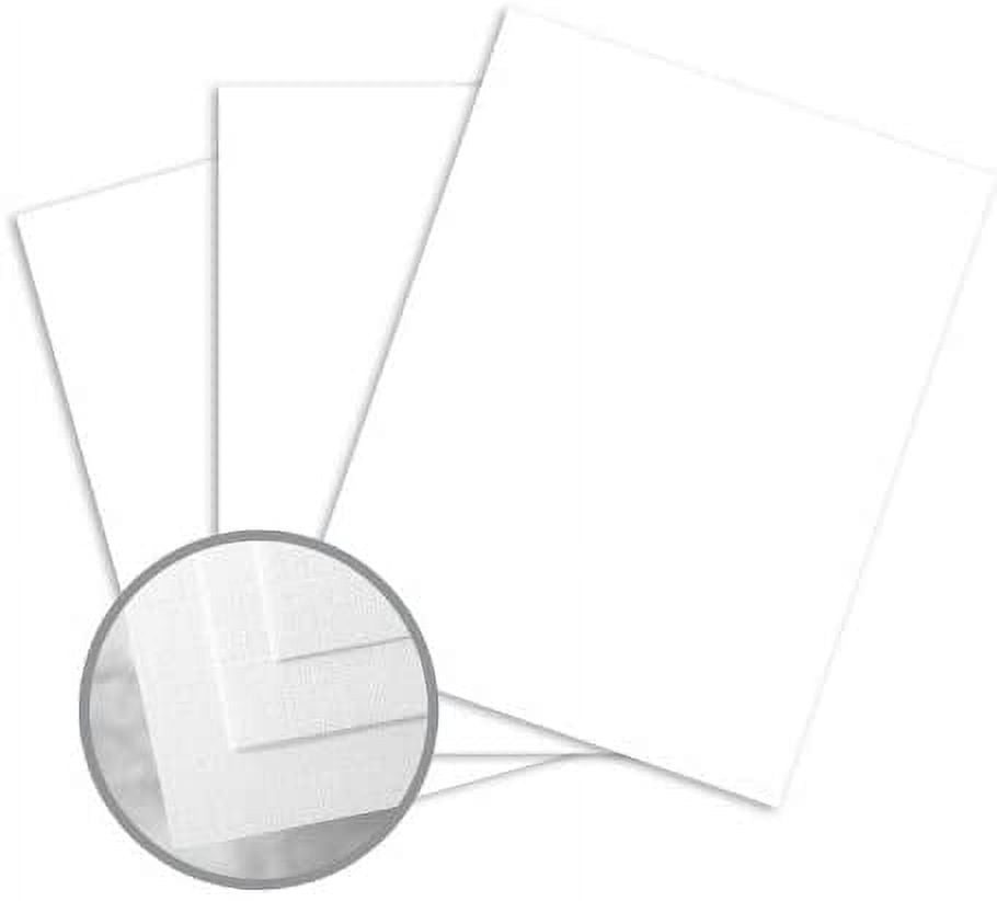 Via Linen Pure White Card Stock - 8 1/2 x 11 in 100 lb Cover Linen 250 per Package