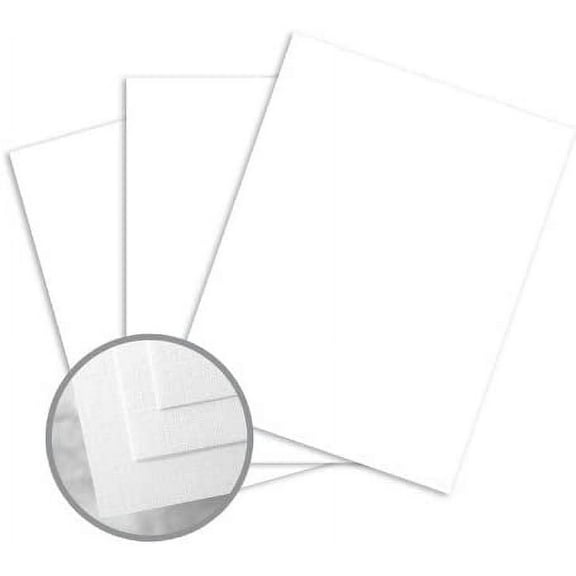 Via Linen Pure White Card Stock - 8 1/2 x 11 in 100 lb Cover Linen 250 per Package