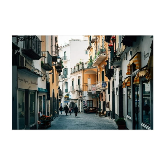 Via Lorenzo D'Amalfi - Amalfi Campania Italy Photography Street Photography Architecture Cityscape Travel Poster Vintage Scenic Unframed Wall Art Print 4 x 6 inches