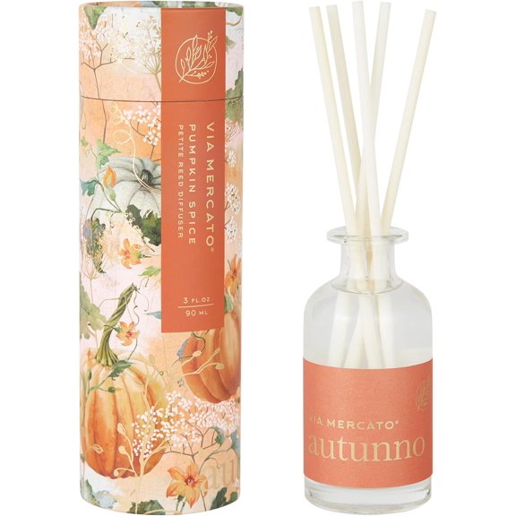Via Mercato Autunno Reed Diffuser Home Air Freshener, Pumpkin Spice