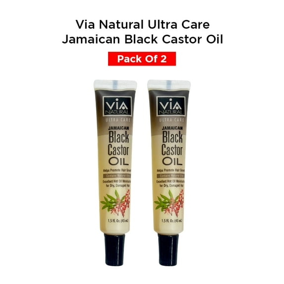 Via Natural Ultra Care Jamaican Black Castor Oil Moisturizing Oil for Dry & Damaged Hair - 1.5 Fl. Oz ( 2 Pack )