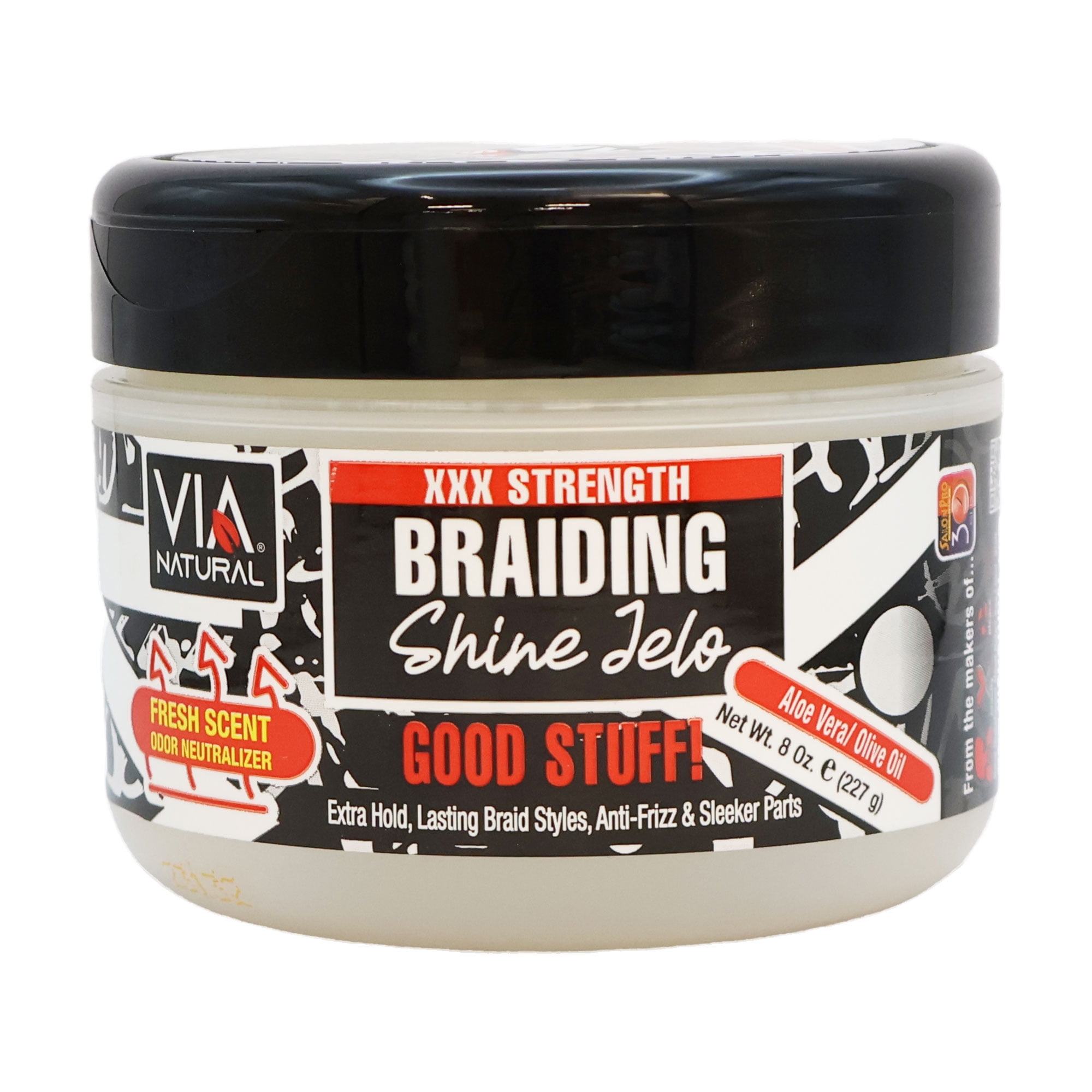 Via Natural XXX Strength Braiding Shine Jelo, Extra Hold AntiFrizz