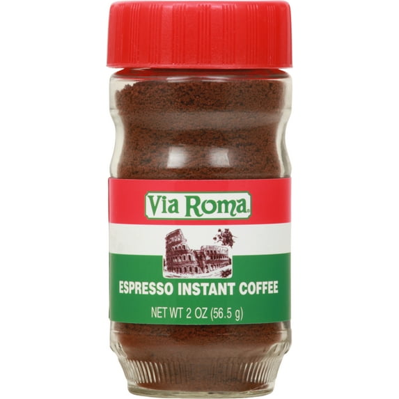 Via Roma Italian Espresso Dark Roast Instant Coffee Jar - 2oz