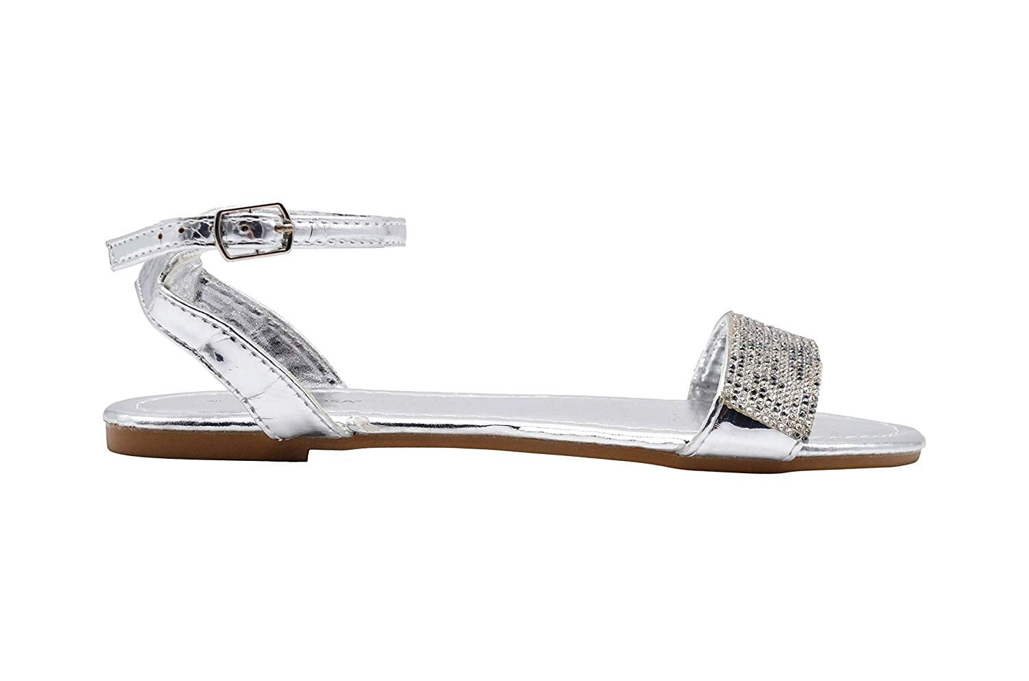 Sandals with heels and tied straps silver ladies' | Morgan