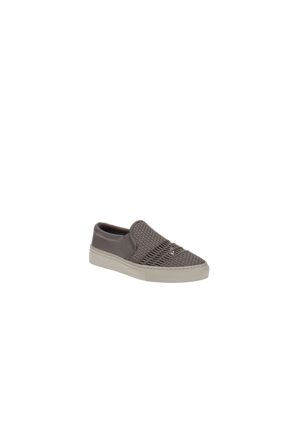 | Sara Woven Leather Slip-on Sneakers | Grey | Size 6.5