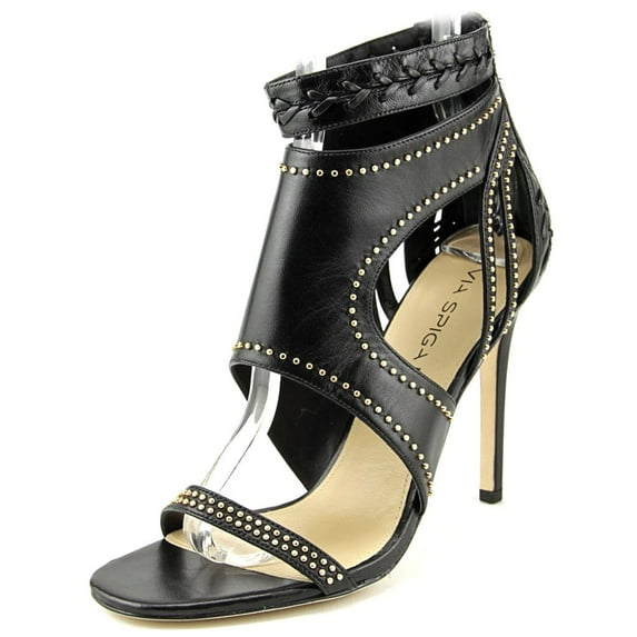 Via Spiga Taletha Women Open-Toe Leather Black Heels