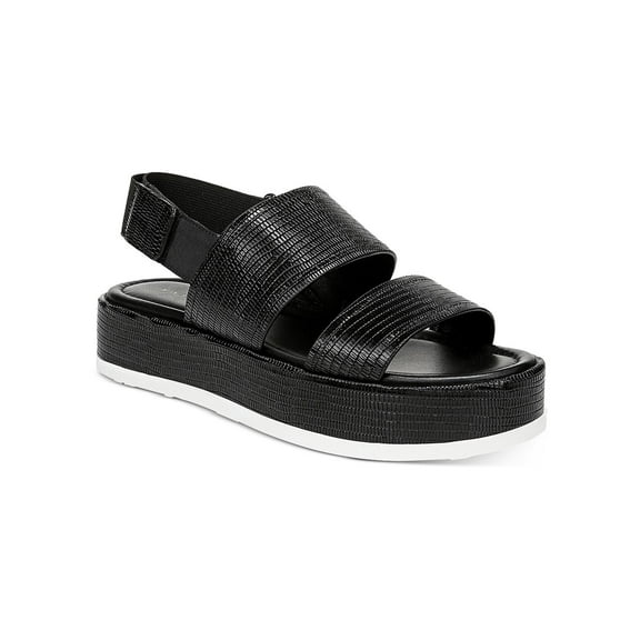 Via Spiga Womens Gabourey 2 Leather Flatform Sandals Black 7.5 Medium (B,M)