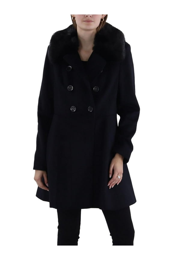 Womens Wool Blend Midi Pea Coat
