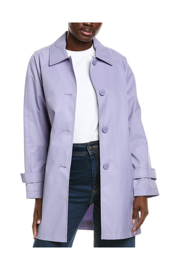 womens Balmac Single-Breasted Coat, l, Purple