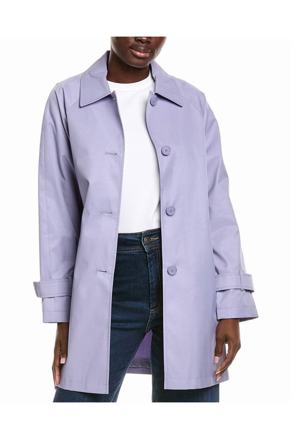 womens Balmac Single-Breasted Coat, m, Purple