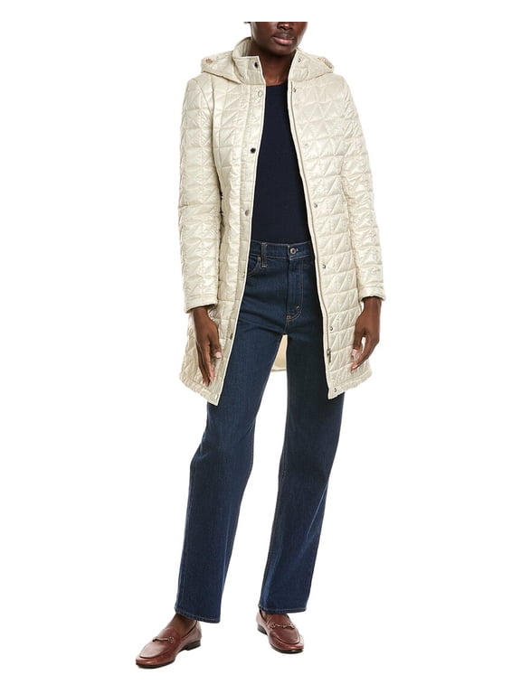 womens Box Quilt Walker Coat, xs, Gold