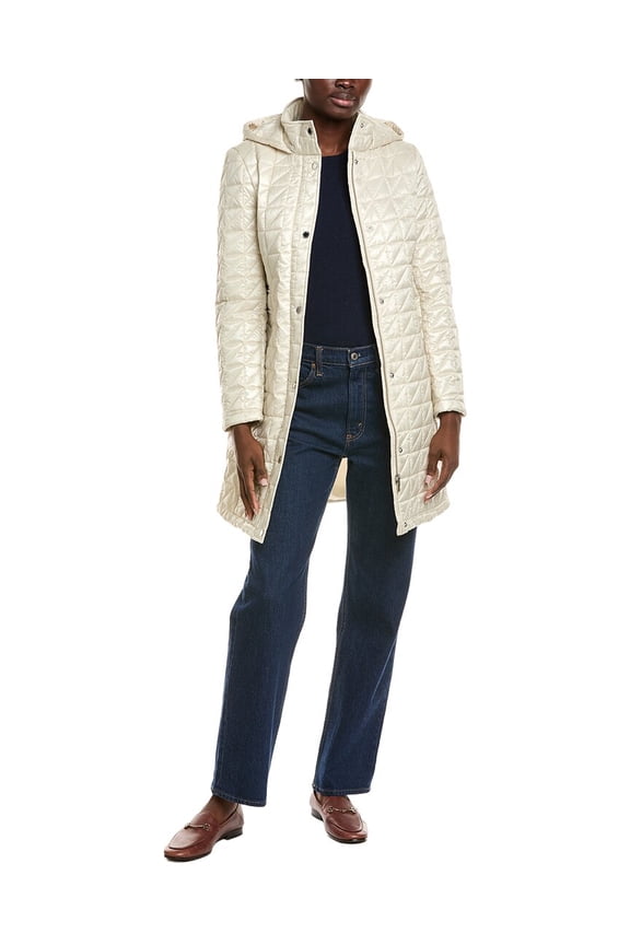 womens Box Quilt Walker Coat, xs, Gold