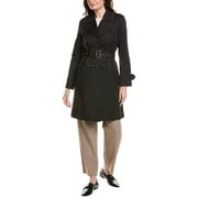 Via Spiga womens Double-Breasted Trench Coat, XXS, Black