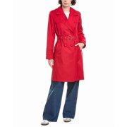 Via Spiga womens Pleated Trench Coat, xs, Red