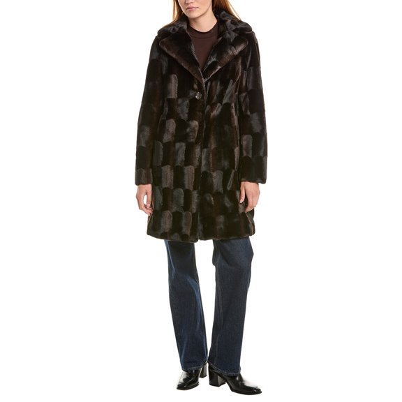 Via Spiga womens Reefer Coat, XXL, Black