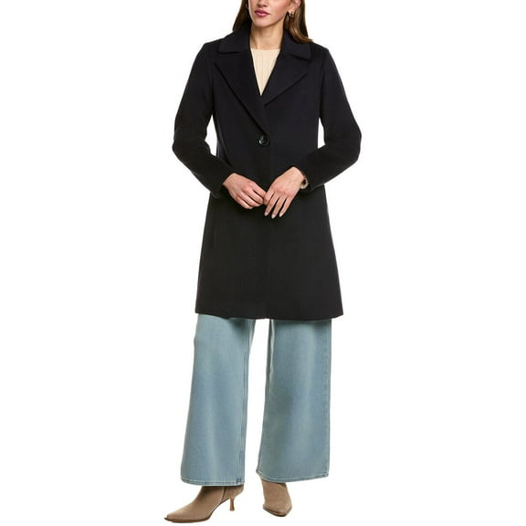 Via Spiga womens  Walker Wool-Blend Coat, XXL, Blue