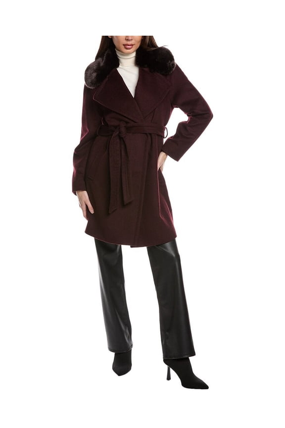 womens Wool-Blend Wrap Coat, l