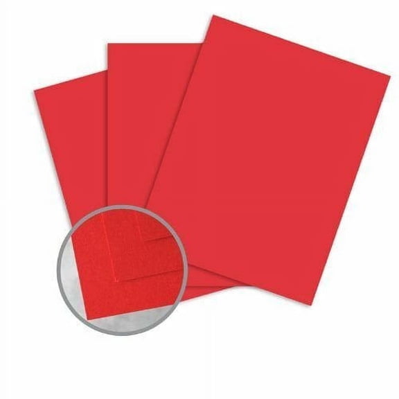 Via Vellum Scarlet Card Stock - 8 1/2 x 11 in 80 lb Cover Vellum 30% Recycled 250 per Package