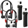 thumbnail image 1 of Via Velo Folding Bike Lock Set 6-in-1 Heavy-Duty Bike Lock with Bike Cable & Same Key System, 2 Pack, 1 of 9