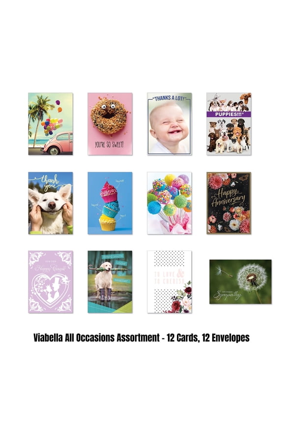 All Occasions Card Assortment - 12 Cards, 12 Envelopes