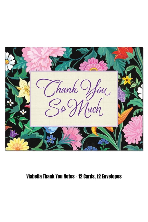 Floral Thank you Card Assortment - 12 Cards, 12 Envelopes